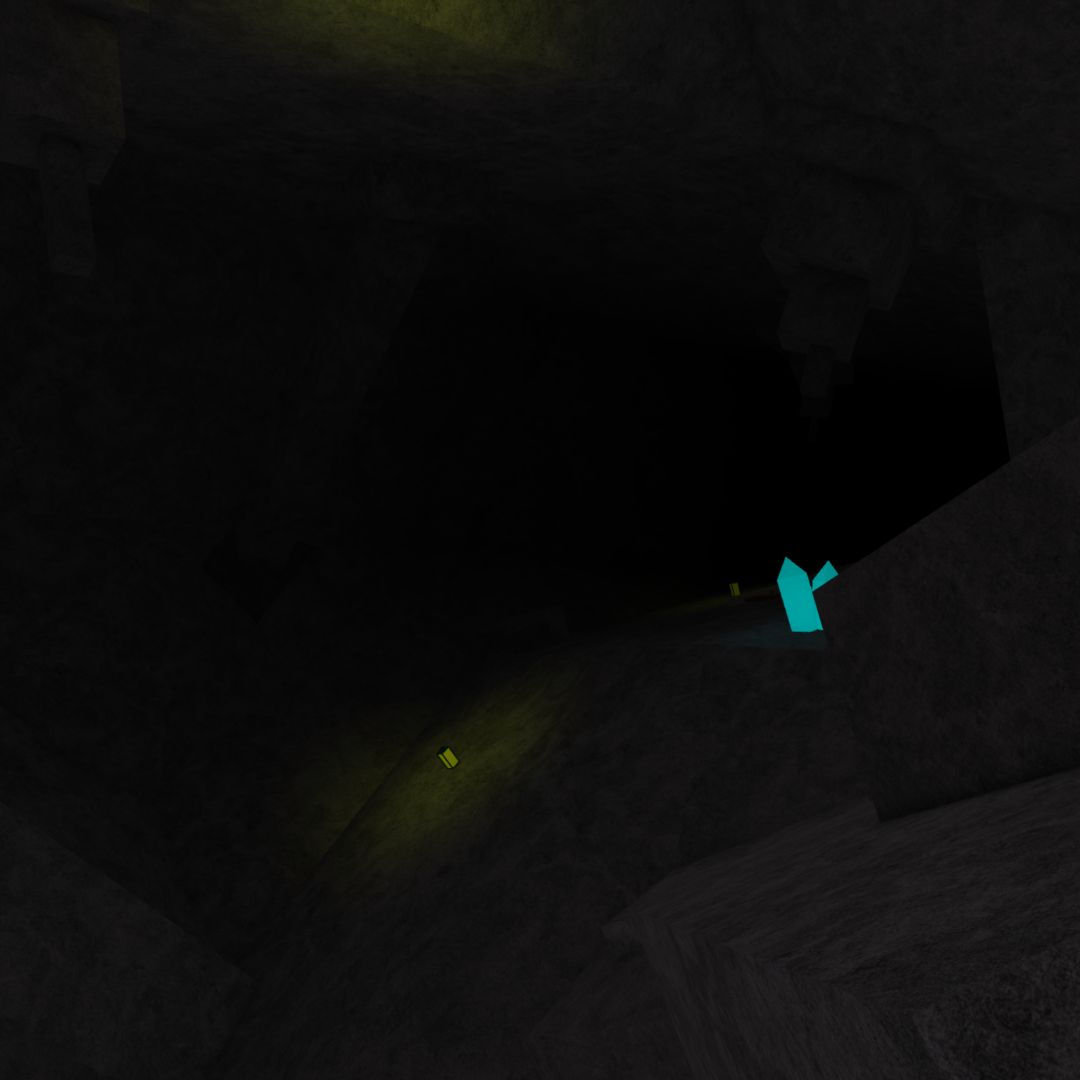 A block with a yellow glow